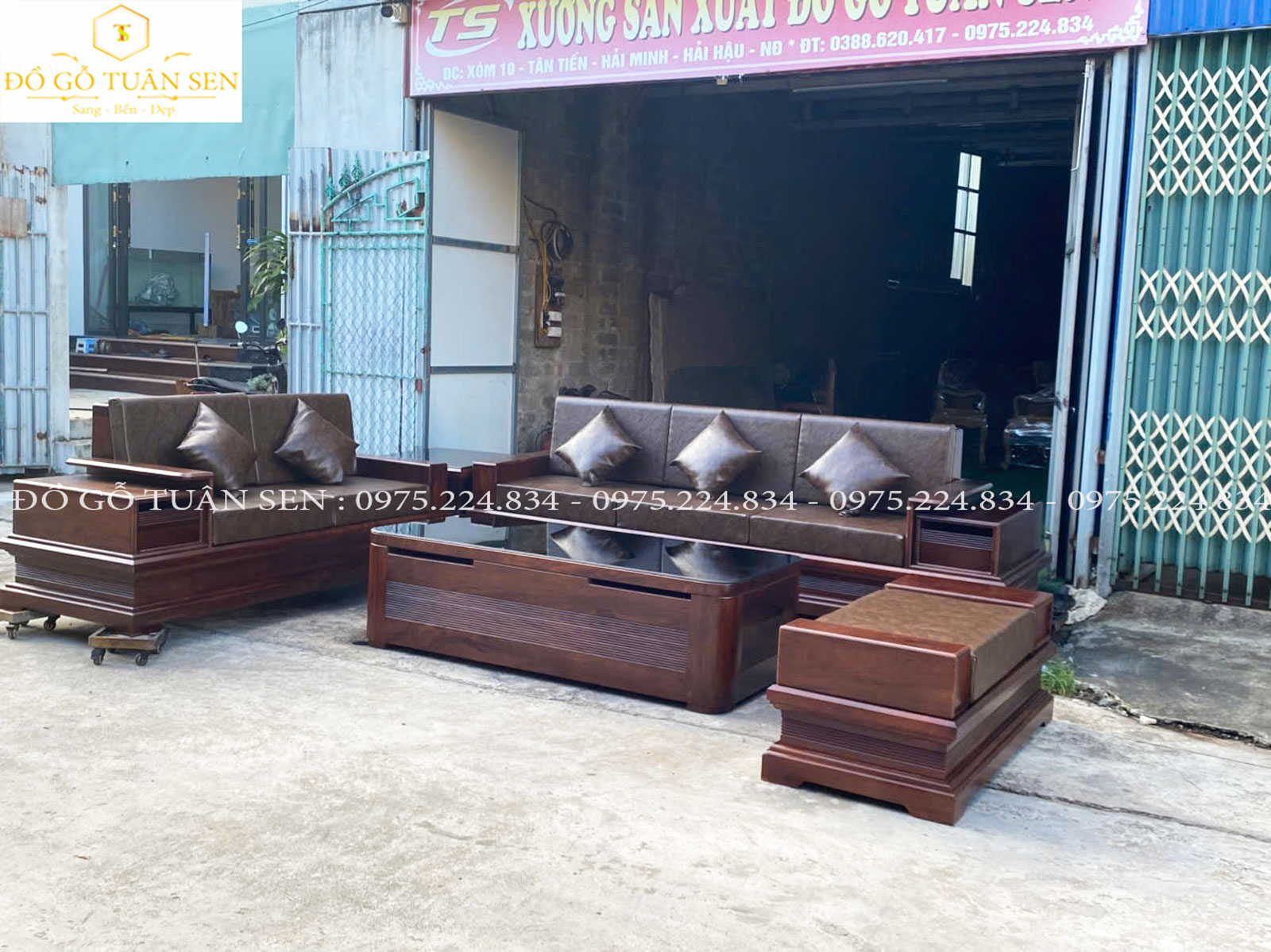 giới thiệu Bộ sofa gỗ hương chân pháo